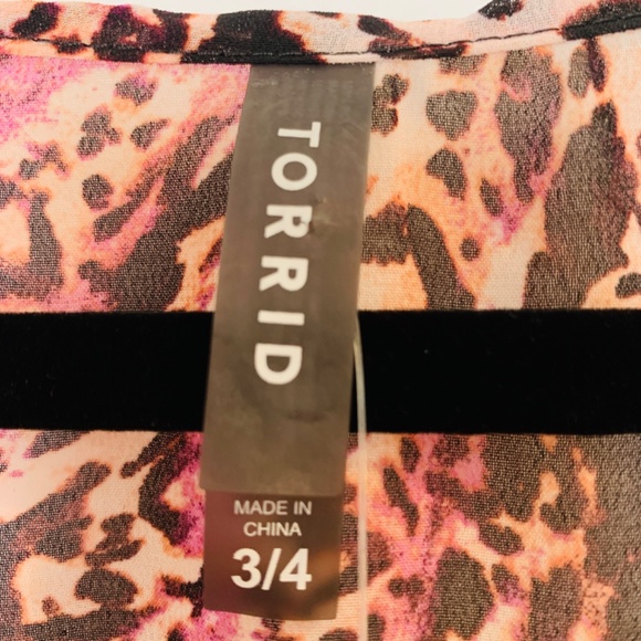 Torrid Leopard Kaftan Womens 3-4X NEW Purple Black Resort Cruise Vacation Flowy - Picture 3 of 10